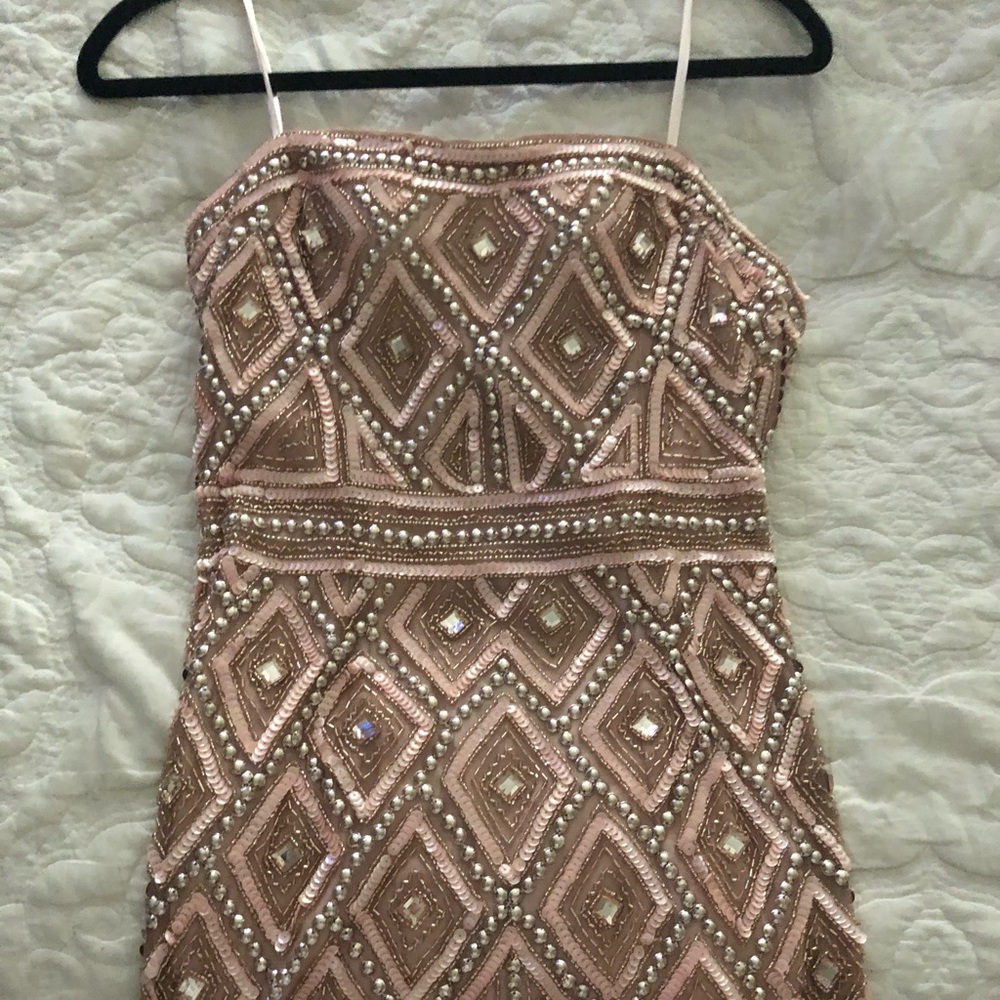 Strapless Adrianna Papell beaded Dress